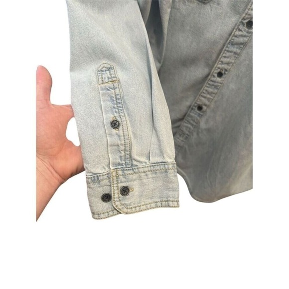 True Religion Men's Denim Western Blue Long Sleeve Denim‎ Panel Button-Up M - Picture 7 of 7